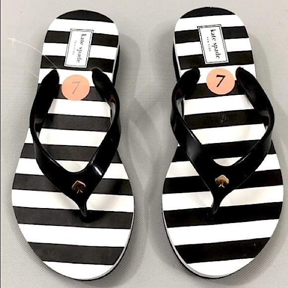 🆕🔥KATE SPADE(MILLI STLYLE)SUPER CUTE&STYLISH BLACK&WHITE♠️IN SILVERTHONG 🩴 - Picture 5 of 15